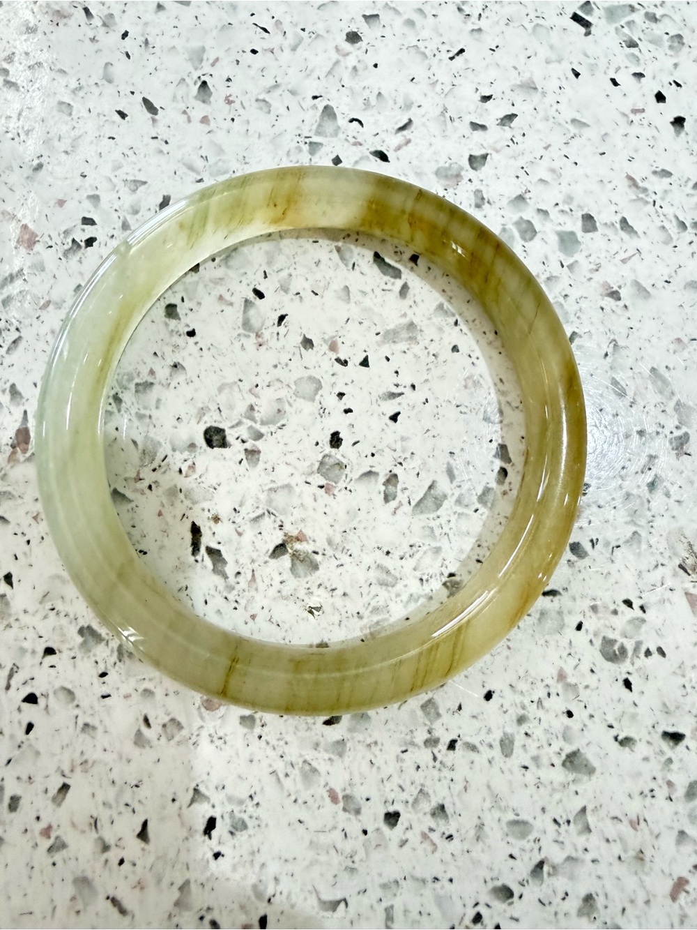 Natural Quartzite Jade Bangle 60.3mm/Green Yellow Grass Bangle Bracelet